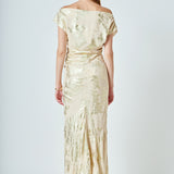 Printed Foil Maxi Skirt