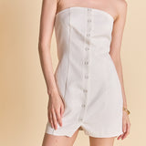 Linen Strapless Dress