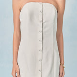 Linen Strapless Dress