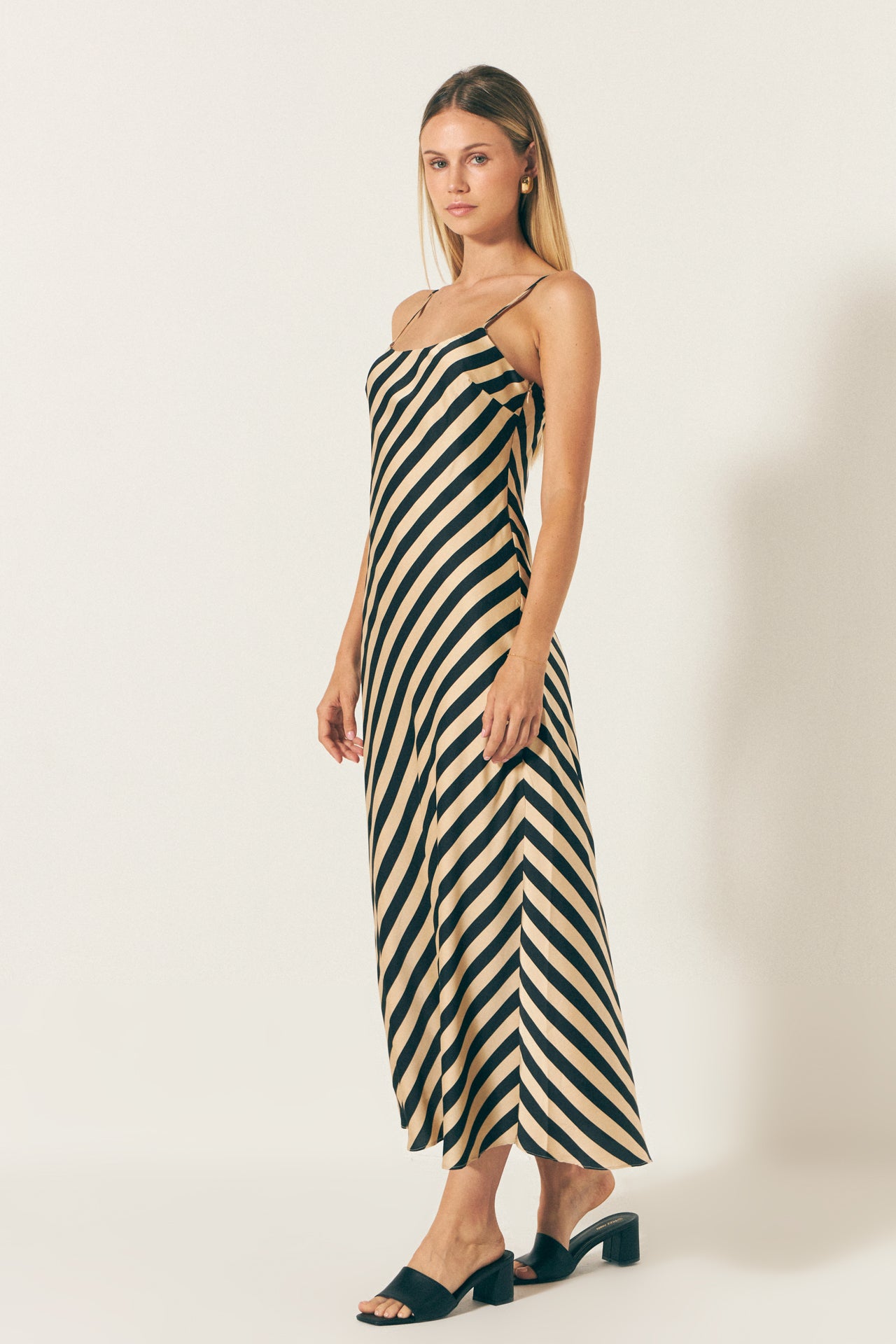 Striped Maxi Slip Dress NAVY/WHITE / XL