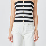 Striped Strapless Top