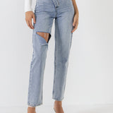 GREY LAB-Asymmetric Wrap Jeans-JEANS available at Objectrare