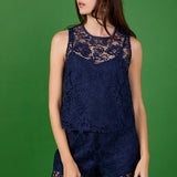 Deco Lace Sleeveless Top