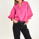 Blouson Sleeve Collared Shirt