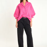 Blouson Sleeve Collared Shirt