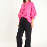 Blouson Sleeve Collared Shirt