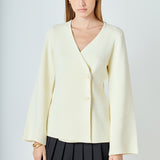 2 Button Cinched Sweater Cardigan