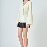 2 Button Cinched Sweater Cardigan