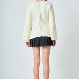 2 Button Cinched Sweater Cardigan