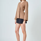 2 Button Cinched Sweater Cardigan
