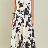 Strapless Flounced Midi Dress