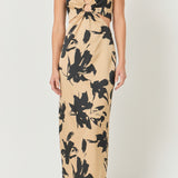 Halter Ring Printed Maxi Dress