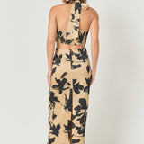 Halter Ring Printed Maxi Dress