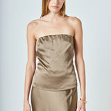 Satin Strapless Top