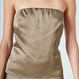 Satin Strapless Top