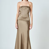 Satin Strapless Top
