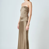 Satin Strapless Top