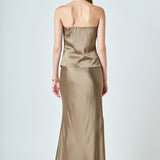 Satin Strapless Top