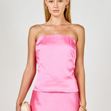 Satin Strapless Top