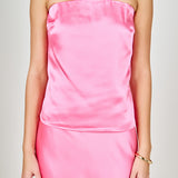 Satin Strapless Top