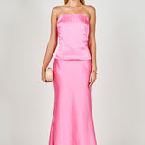 Satin Strapless Top