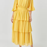 Off-The-Shoulder Tiered Maxi Dress