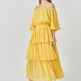 Off-The-Shoulder Tiered Maxi Dress