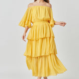 Off-The-Shoulder Tiered Maxi Dress