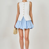 High Waisted Bubble Mini Skirt