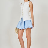 High Waisted Bubble Mini Skirt