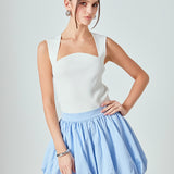 High Waisted Bubble Mini Skirt