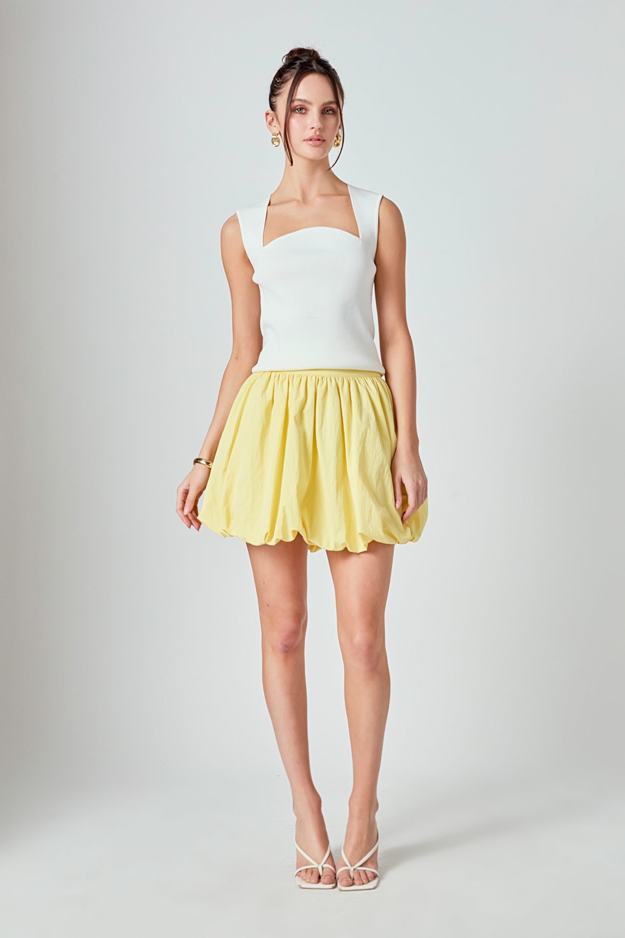 High Waisted Bubble Mini Skirt