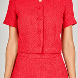 Tweed Short Sleeve Top