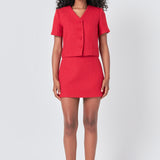 Tweed Short Sleeve Top