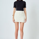 Cable Knit Mini Skirt