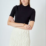 Cable Knit Mini Skirt