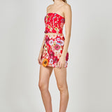 Floral Embroidered Strapless Top