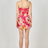 Floral Embroidered Strapless Top