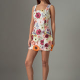 Floral Embroidered Mini Dress