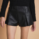 Faux Leather High Rise Shorts