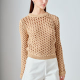 Sequins Knit Long Sleeve Top