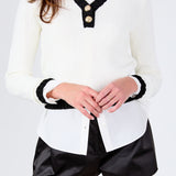 Knit Collared Contrast Sweater