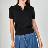 Collared Short Sleeve Sweater