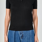 Collared Short Sleeve Sweater