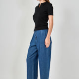 Collared Short Sleeve Sweater