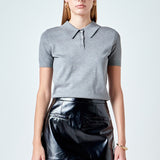 Collared Short Sleeve Sweater