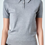 Collared Short Sleeve Sweater
