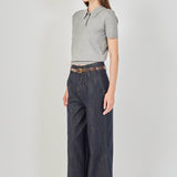 Collared Short Sleeve Sweater
