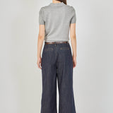 Collared Short Sleeve Sweater