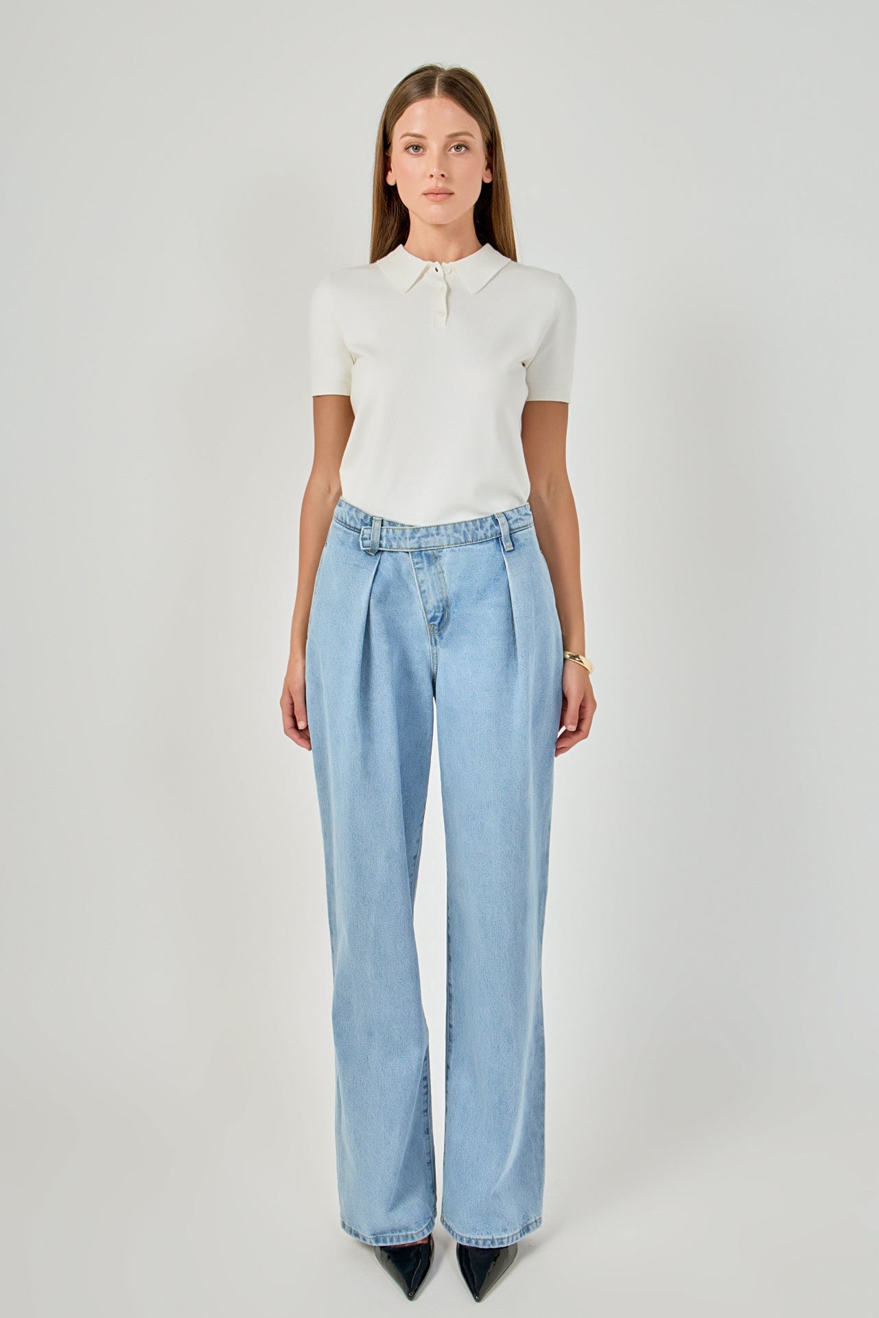 Collared Short Sleeve Sweater